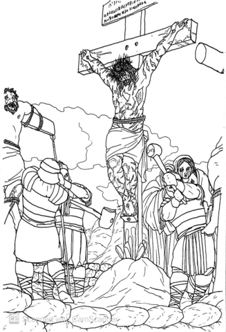 Pilate Ordered That The Legs Of The Crucified Men Be Broken Coloring Page